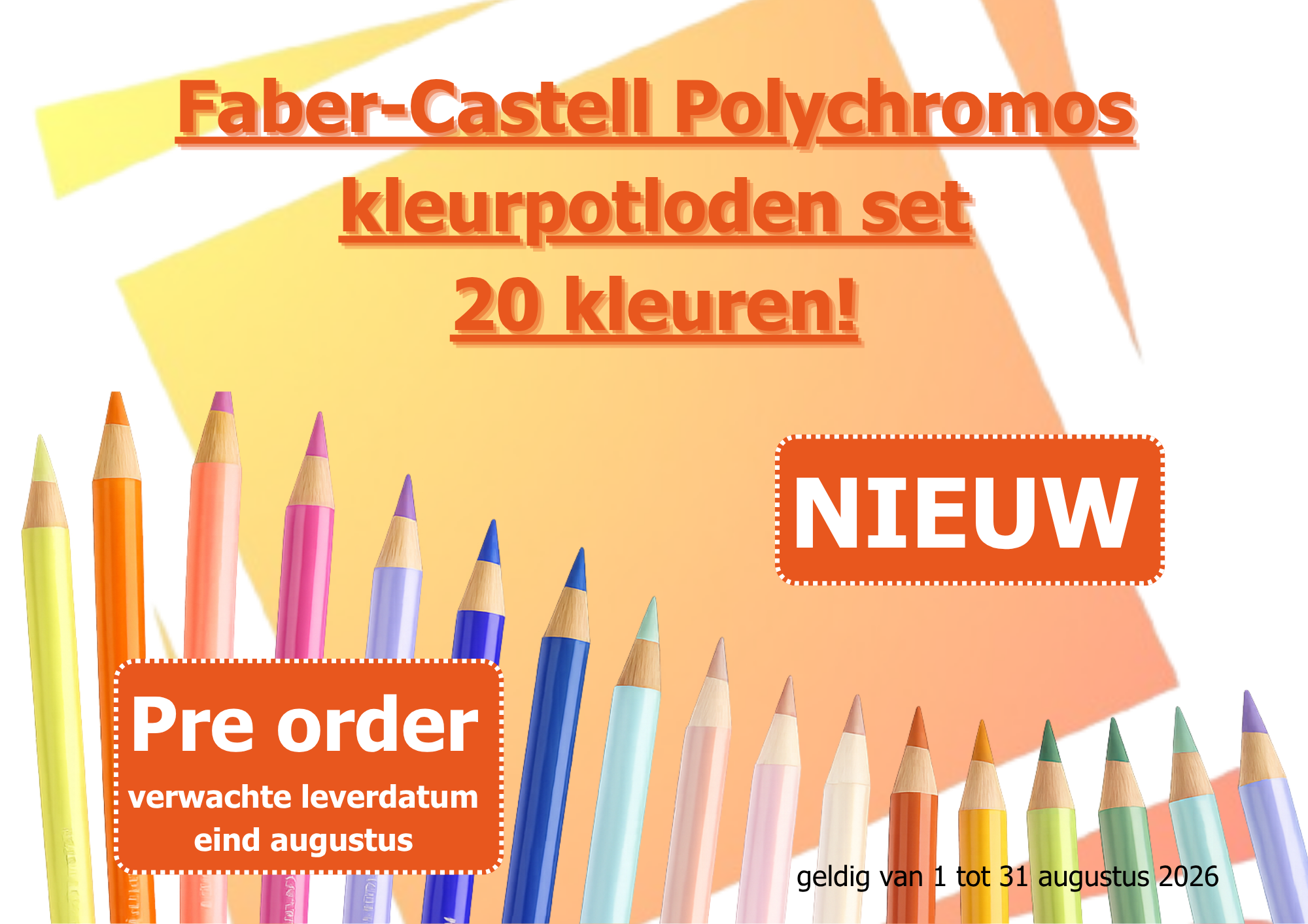 Faber-Castell Polychromos kleurpotloden set 20 nieuwe kleuren