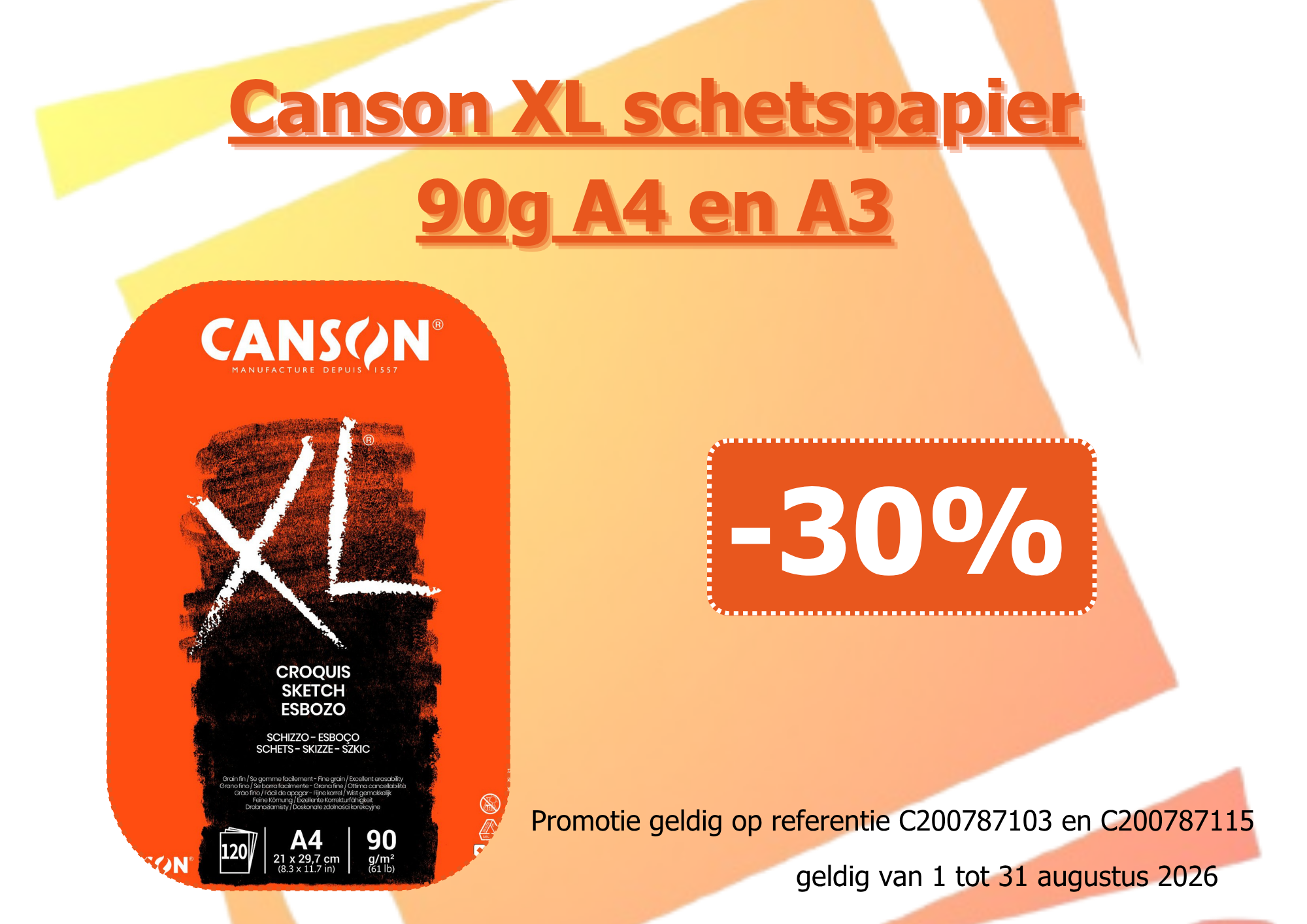 Canson XL schetspapier 90g A4 en A3