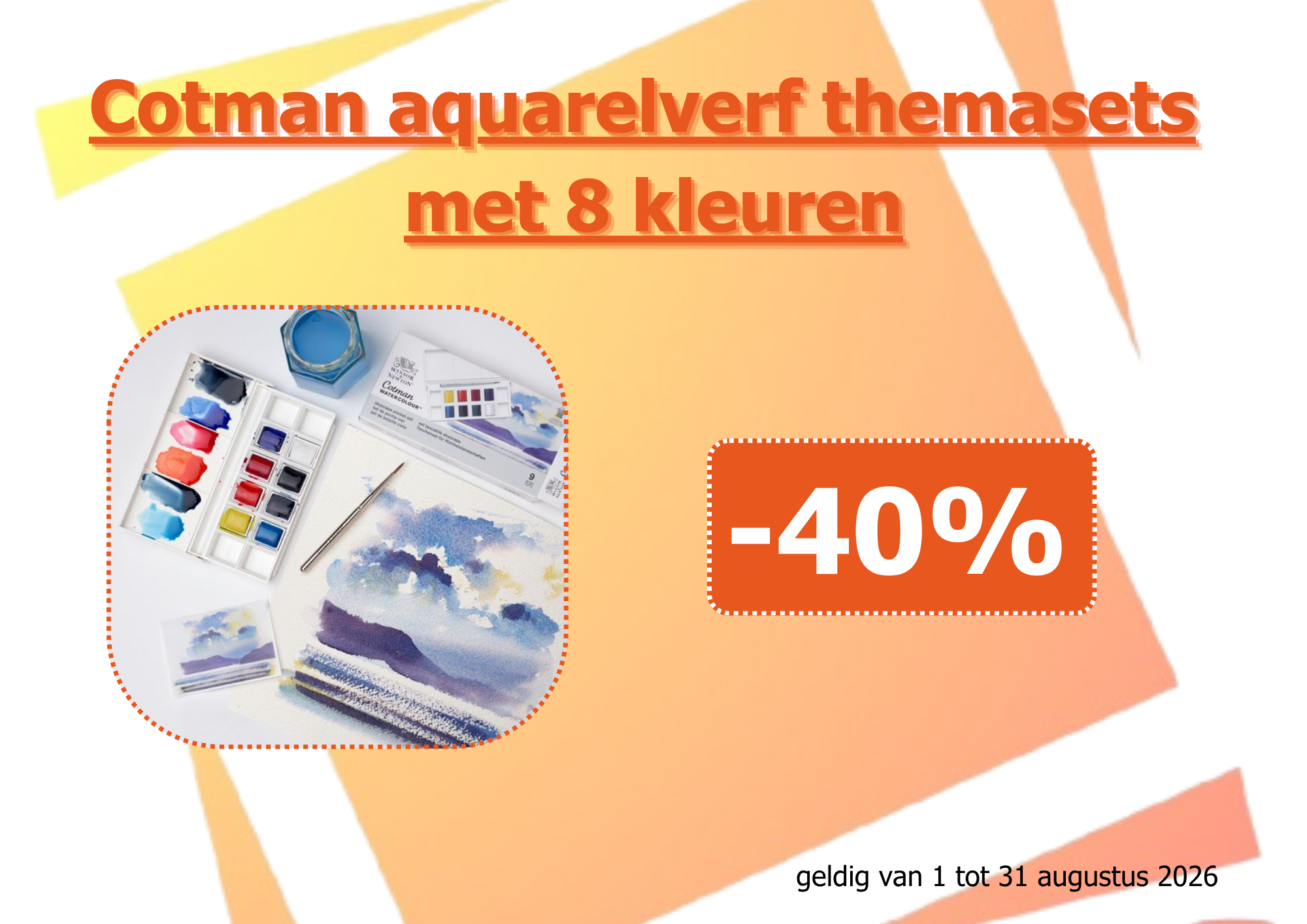 Cotman aquarelverf themasets met 8 kleuren