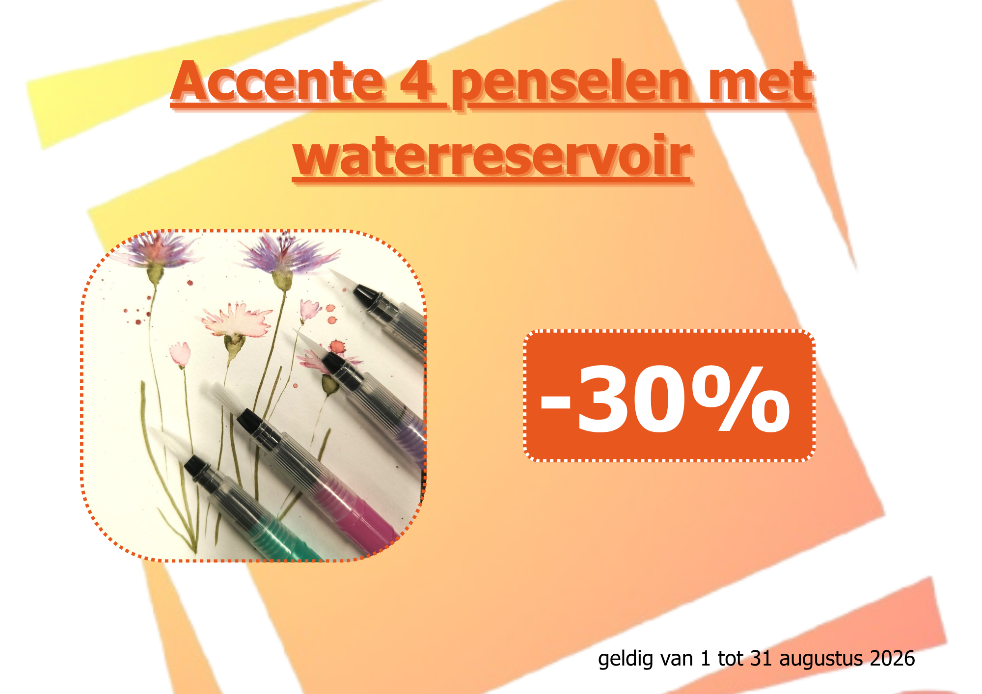 Accente 4 penselen met waterreservoir
