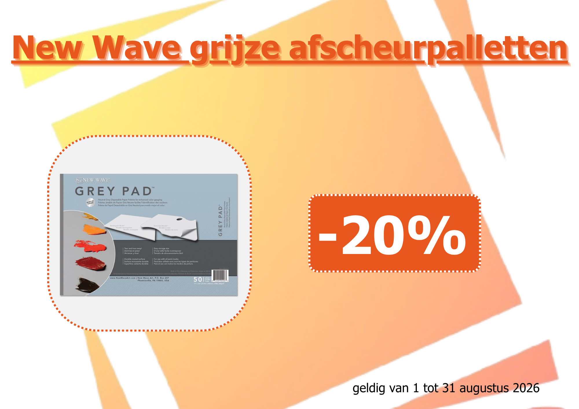 New Wave grijze afscheurpalletten
