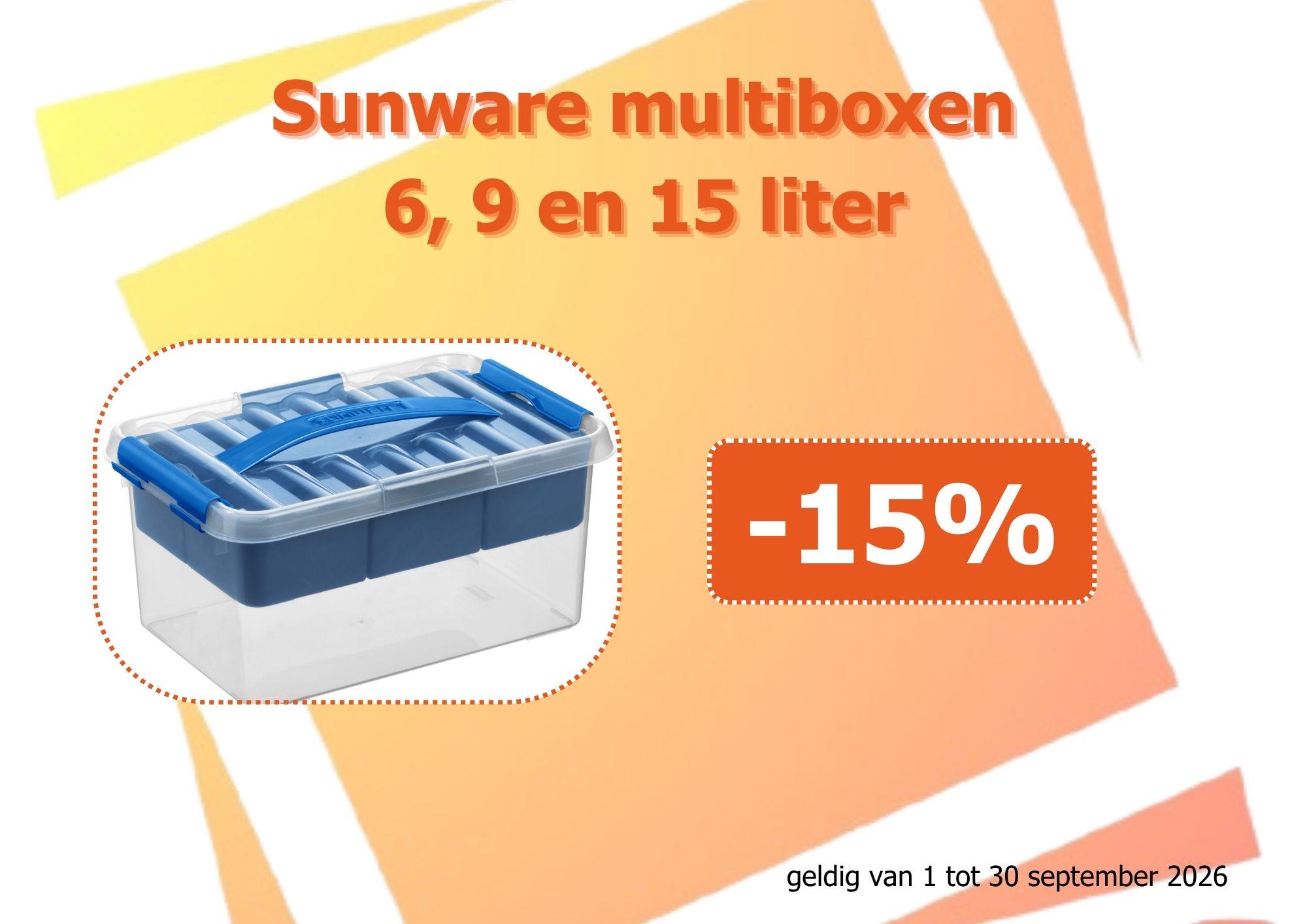 Sunware multiboxen 6, 9 en 15 liter